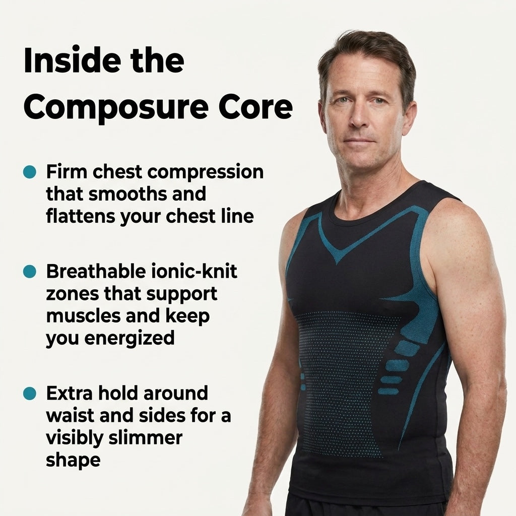 Inside the Composure Core: chest compression, ionic-knit zones and waist hold