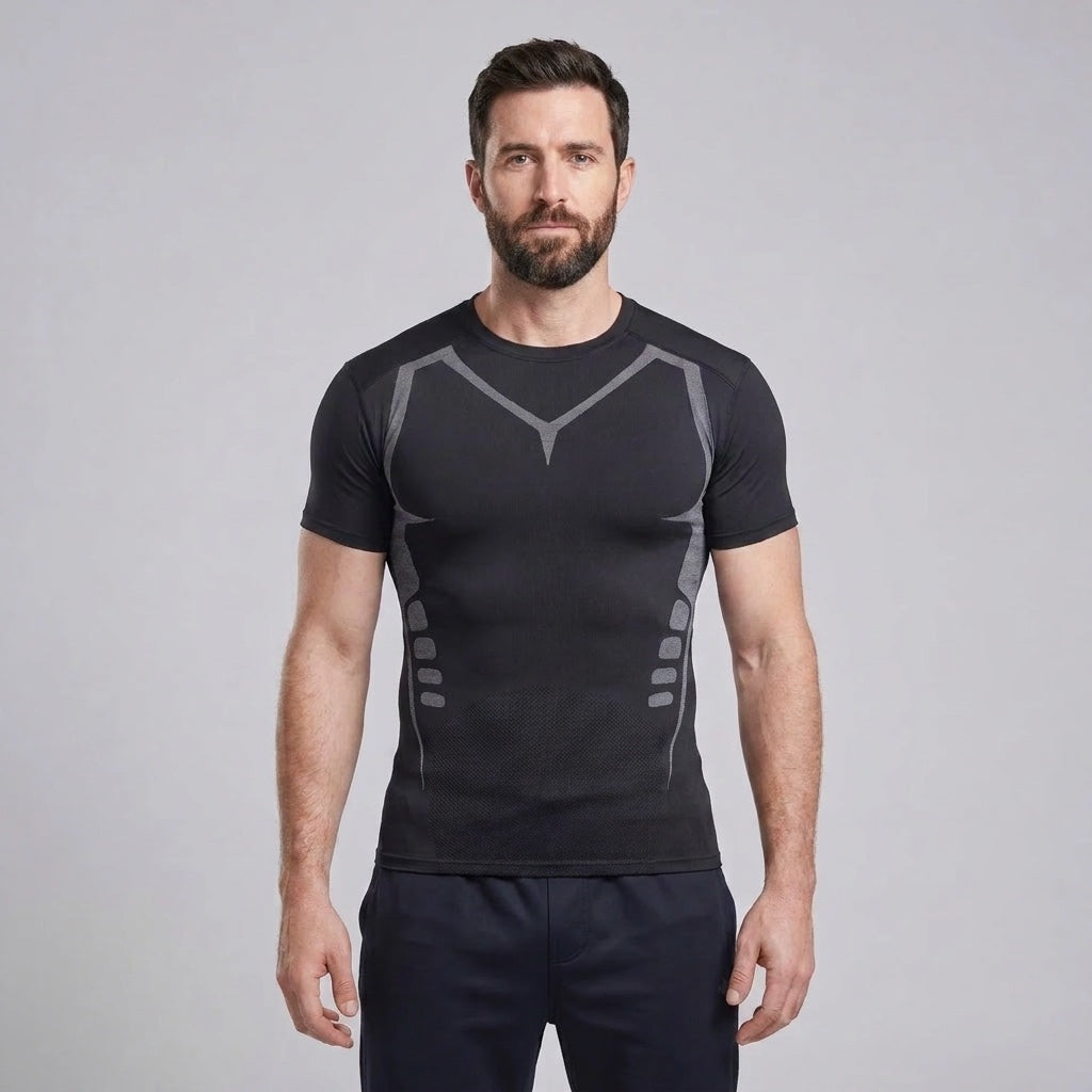 Composure Core-T shaping tee in black, front view