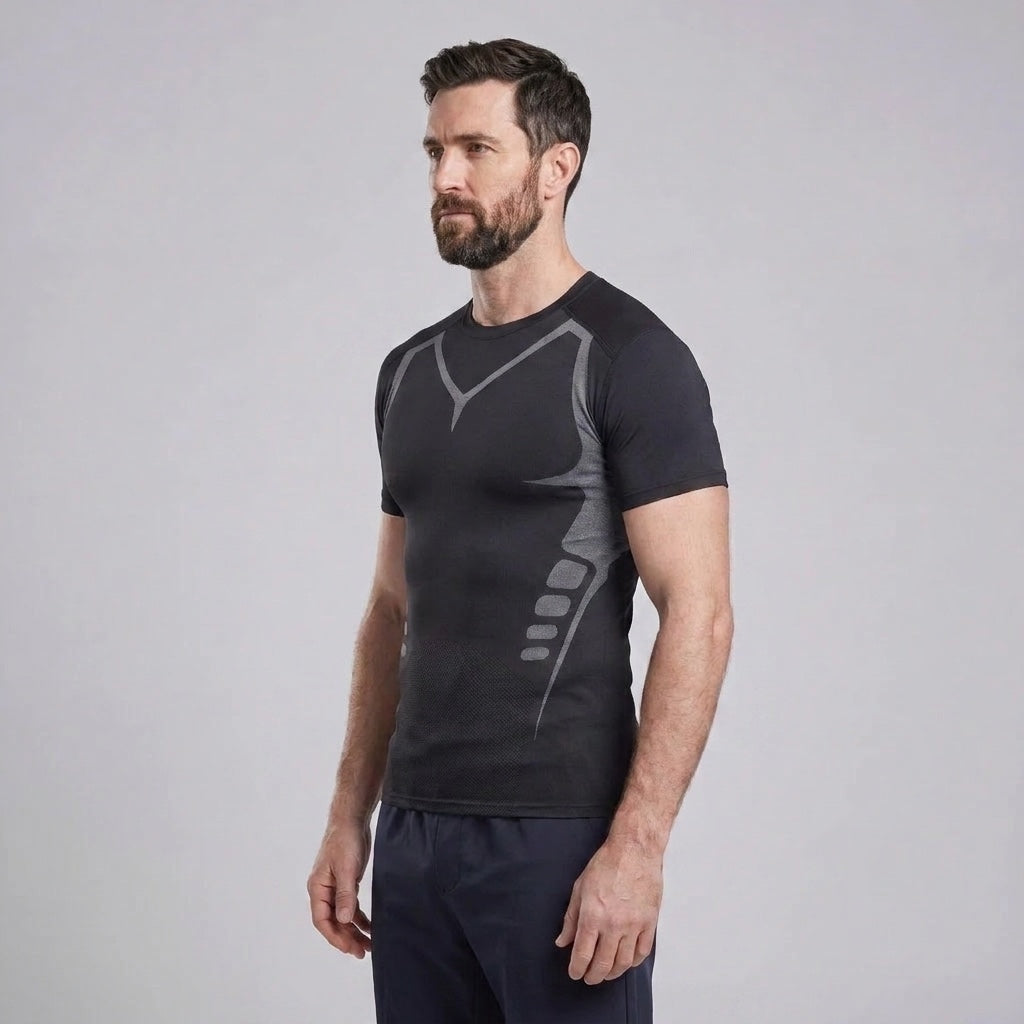 Composure Core-T shaping tee in black, side view